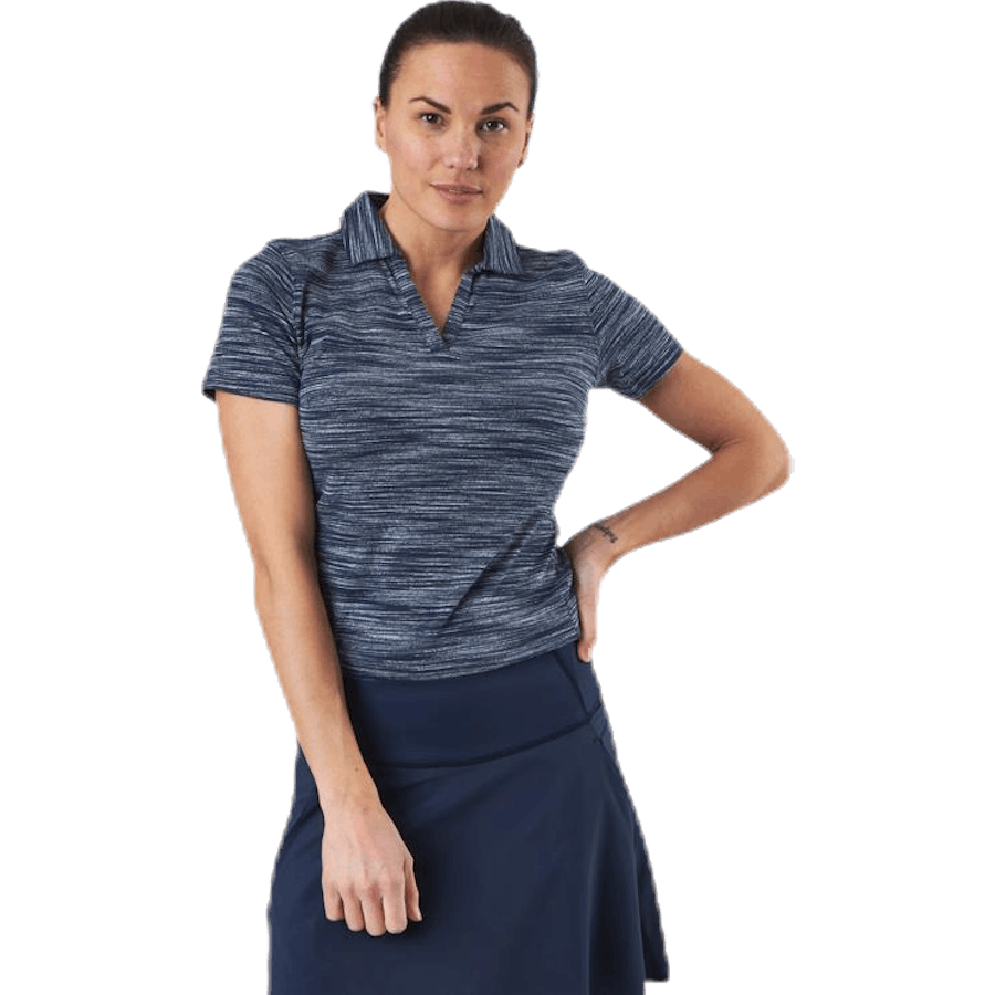 Heather Slub Polo Blue