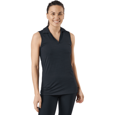 W Cloudspun Coast Sl Polo Puma Black Heather