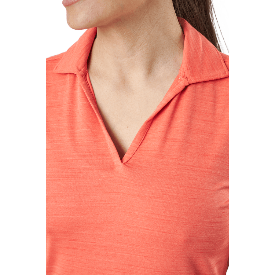 W Cloudspun Coast Sl Polo Hot Coral Heather