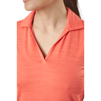 W Cloudspun Coast Sl Polo Hot Coral Heather